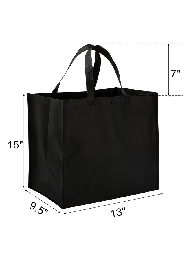Tosnail 15 Pack Large Reusable Grocery Tote Bags, Foldable Shopping Bags With Durable Handles, Fabric Grocery Carry Bag - Black - Image 2