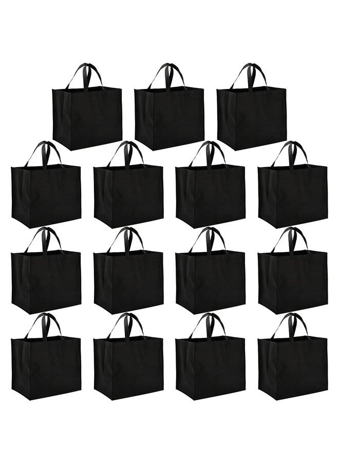 Tosnail 15 Pack Large Reusable Grocery Tote Bags, Foldable Shopping Bags With Durable Handles, Fabric Grocery Carry Bag - Black - Image 1