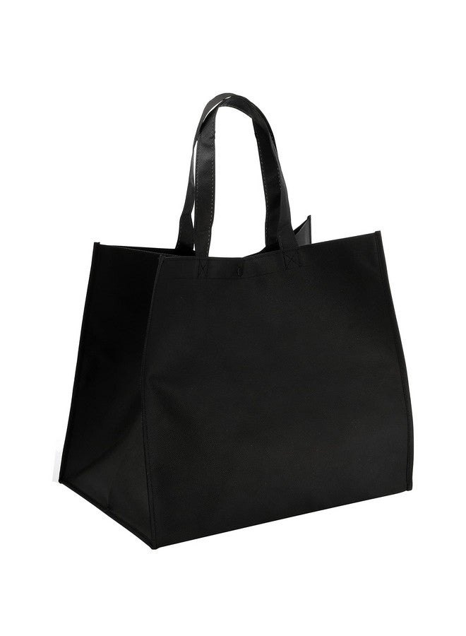 Tosnail 15 Pack Large Reusable Grocery Tote Bags, Foldable Shopping Bags With Durable Handles, Fabric Grocery Carry Bag - Black - Image 4