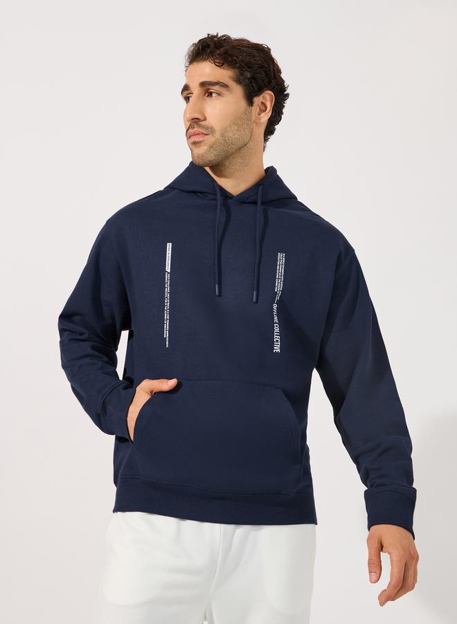 ستايلي هودي بقصة مريحة وطبعة صغيرة - Image 1