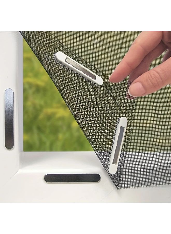 Magnetic Window Screen Black No Drilling Adjustable Insect Protection Easy Installation - Image 1