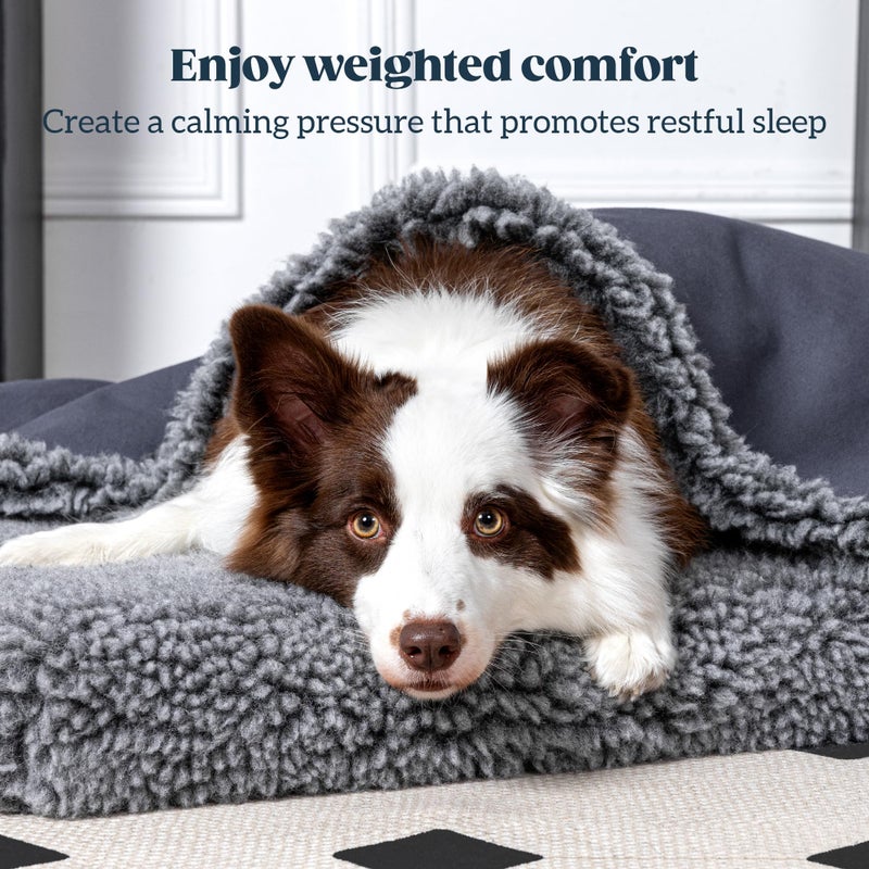 PELZIN Stoutwool Chew Proof Dog Blanket - Heavy Duty Waterproof Pet Blanket - Fluffy Dog Couch Cover Protector for Aggressive Chewers - Soft Reversible Throw Furniture Protection - Small, Charcoal - Image 3