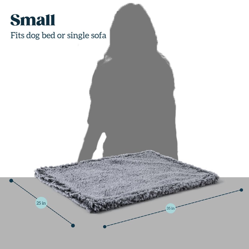 PELZIN Stoutwool Chew Proof Dog Blanket - Heavy Duty Waterproof Pet Blanket - Fluffy Dog Couch Cover Protector for Aggressive Chewers - Soft Reversible Throw Furniture Protection - Small, Charcoal - Image 5