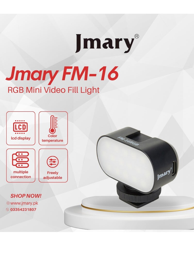 Jmary Jmary FM-16 RGB Mini Video Fill Light - Image 1