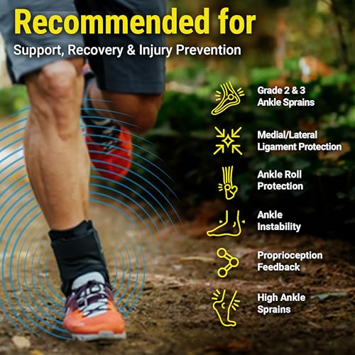 BioSkin APX Sprained Ankle Brace No Lace Figure8 Wrap Adjustable Compression Ankle Support for Men Women Sprain Prevention Recovery For Running Volleyball Pickleball Soccer Medium - Image 3