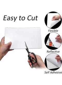 MOMENT 1 Pack Flexible Mirror Sticker Self Adhesive Mirror Sheet For Wall, Plastic Non Glass Sticky Kid Safety Mirror Tiles For Wall Rectangle 30X40Cm  - Image 2