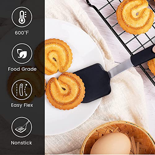 Baskety Silicone Turner Spatula Set - 480F Heat-Resistant Flexible Rubber Silicone Spatulas - Silicone Cooking Utensil Set - Egg Turners, Pancake Flippers, Kitchen Spatulas ((M) Pack of 1) - Image 4