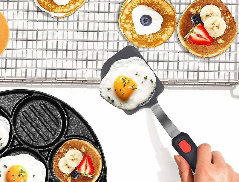 Baskety Silicone Turner Spatula Set - 480F Heat-Resistant Flexible Rubber Silicone Spatulas - Silicone Cooking Utensil Set - Egg Turners, Pancake Flippers, Kitchen Spatulas ((M) Pack of 1) - Image 3