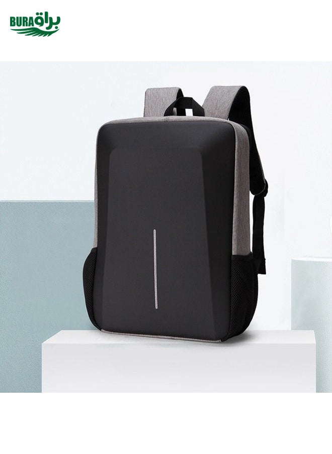 BURAQ - Men Business Shoulder USB External Interface Computer Bag, Color: 8001-J Gray - Image 1