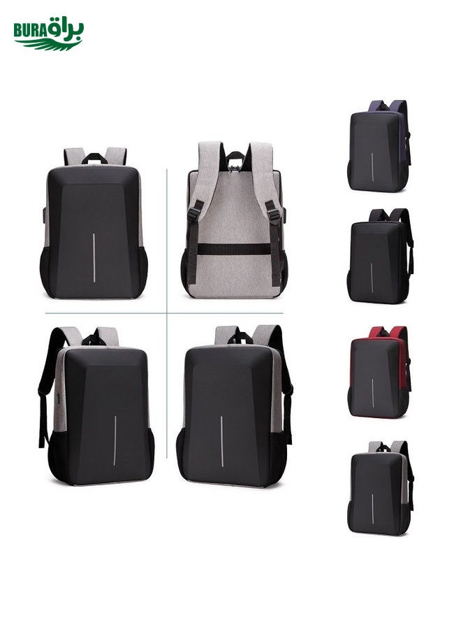 BURAQ - Men Business Shoulder USB External Interface Computer Bag, Color: 8001-J Gray - Image 1