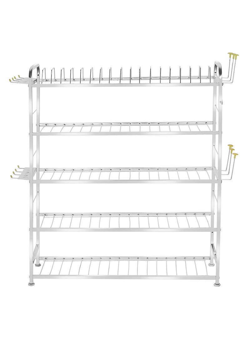 Palomino - Palomino Wall Mount Kitchen Utensils Dish Rack | Stainless Steel Utensil Rack/Stand | Dish Stand/Holder | Kitchen Organizer | Utensils Rack with Plate & Cutlery Stand (36 x 30) - Image 1