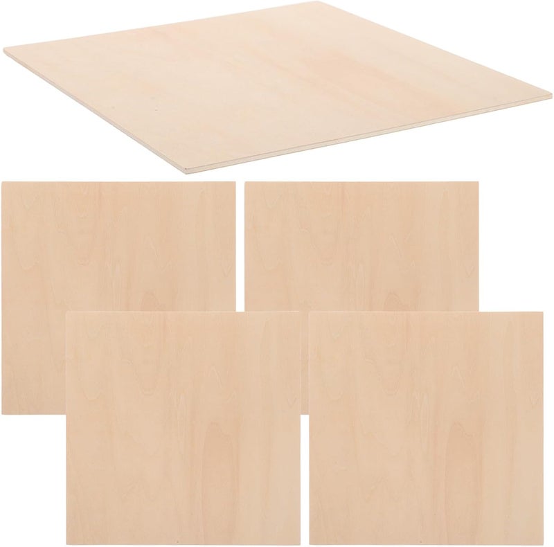 Advanced compact design Healifty 5pcs Unfinished Wooden Boards for Crafts DIY Rectangular Wood Sheets 200x200x3mm Wood Pieces for Woodworking and Handmade Projects Reliable local delivery service - Image 1