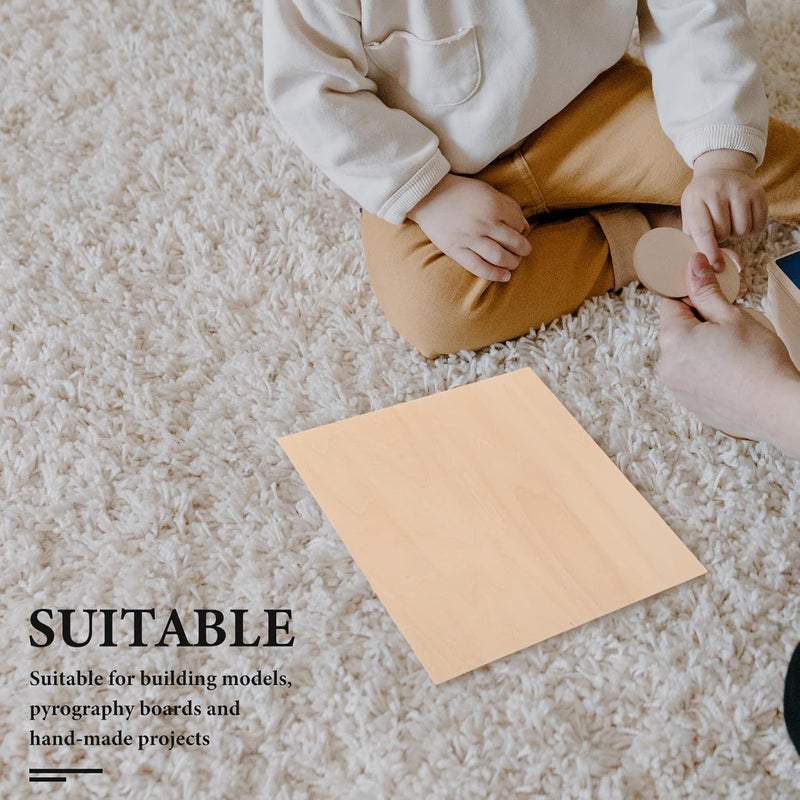 Advanced compact design Healifty 5pcs Unfinished Wooden Boards for Crafts DIY Rectangular Wood Sheets 200x200x3mm Wood Pieces for Woodworking and Handmade Projects Reliable local delivery service - Image 5
