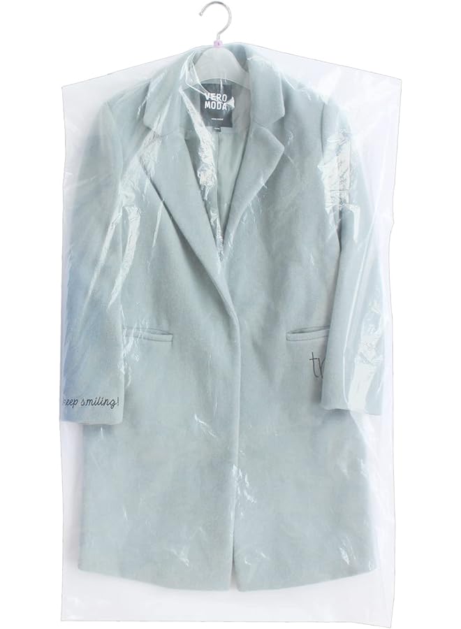 Green Tiger 50 Pack 23.6x40inch Clear Plastic Clothes Covers for Hanging Clothes Dust Proof Garment Bags for Small Business Dry Cleaning Store and Home Closet Storage Suit Cover - Image 1