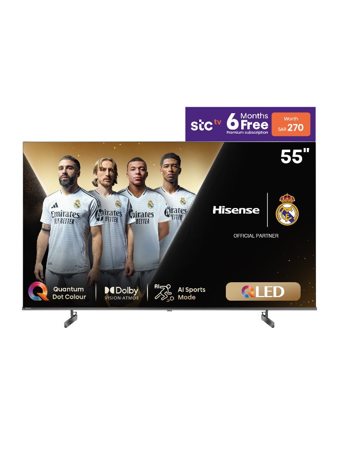 هايسنس تلفزيون ذكي 4K QLED مقاس 55 بوصة 60 هرتز - Image 1