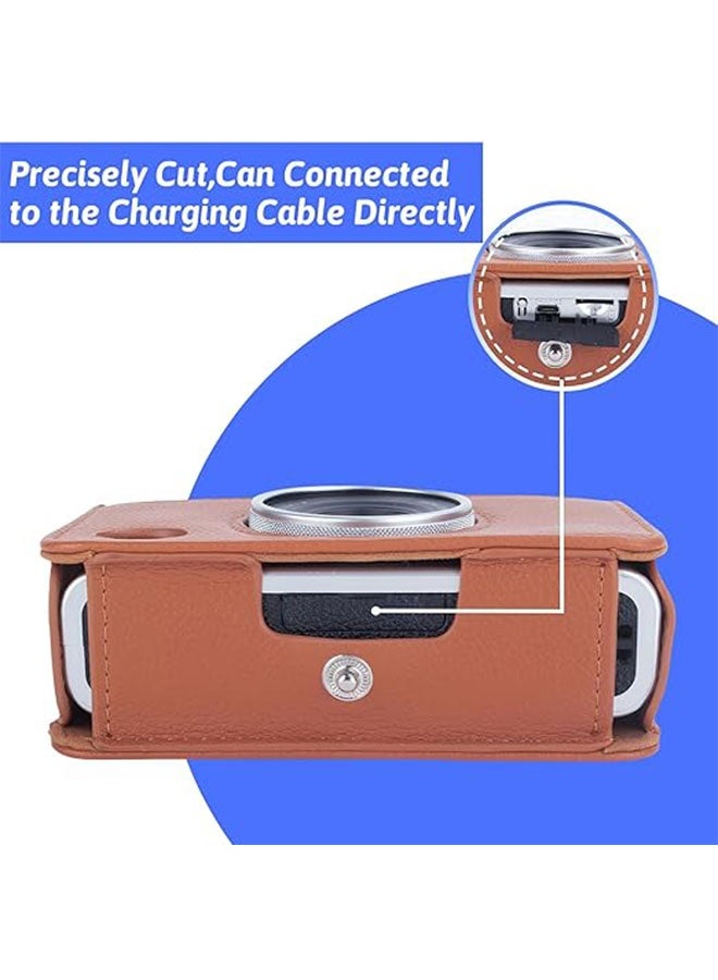 Case for Fuji Mini EVO, Camera Case Compatible for Fuji Mini EVO Camera with Adjustable Shoulder Strap in Lychee Texture Horizontal Style, Comfortable and Durable Camera Case, Brown - Image 5