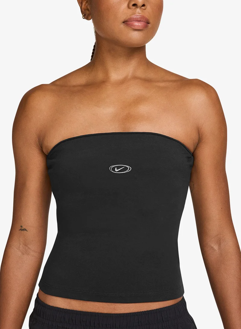Nike BLACK/(METALLIC SILVER) Street Graphic Tube Top for Women | Best Price UAE