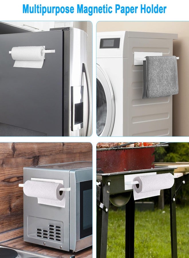 Seropy Magnetic Paper Towel Holder for Fridge, Toilet Paper Roll Holder Magnetic Paper Towel Rack Wall Mount Fridge Organizer for Papers Towels Roll Bathroom Toilet Garage RV Decor Kitchen Organization White - Image 3