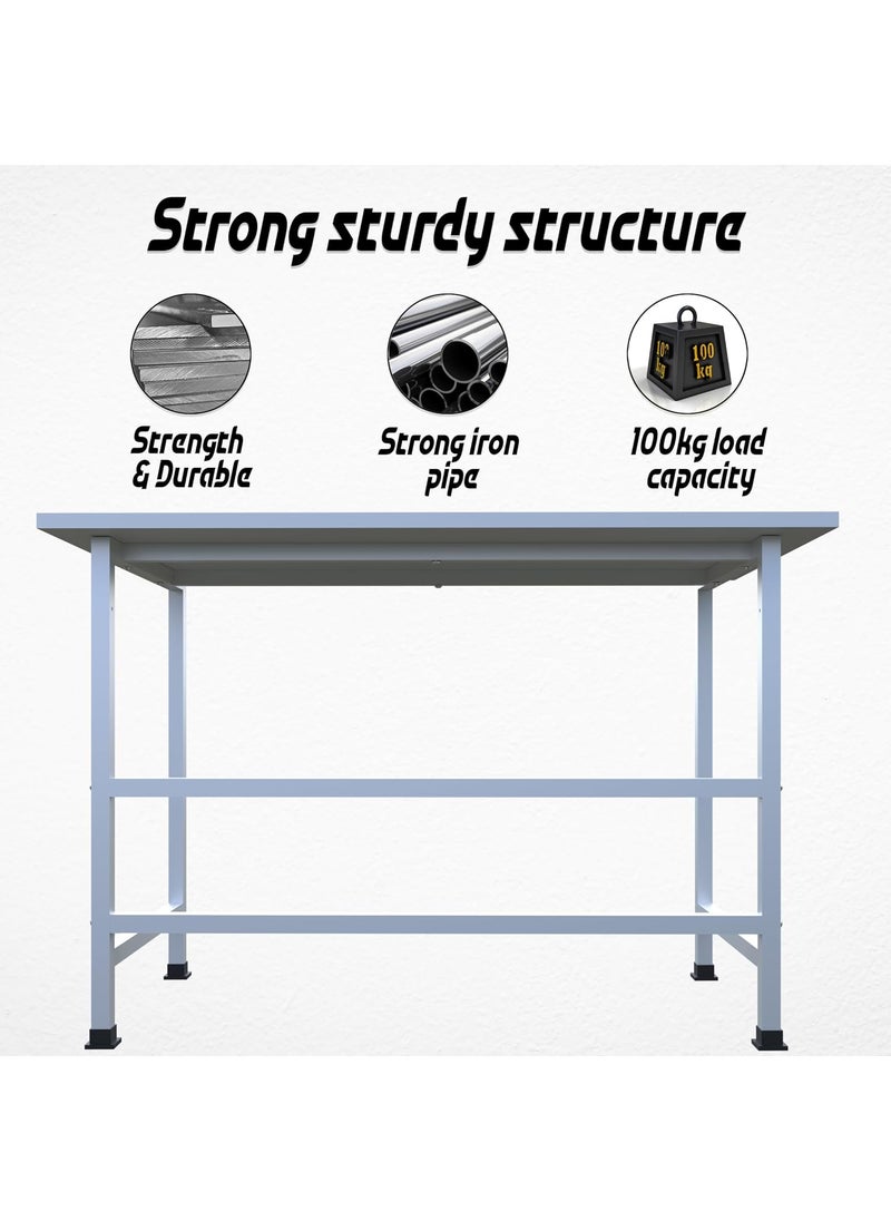 CATIVE Wood Study Table Computer Table for Home Office Table Desktop Laptop Table Office Desk 5 Year Warranty White White 100