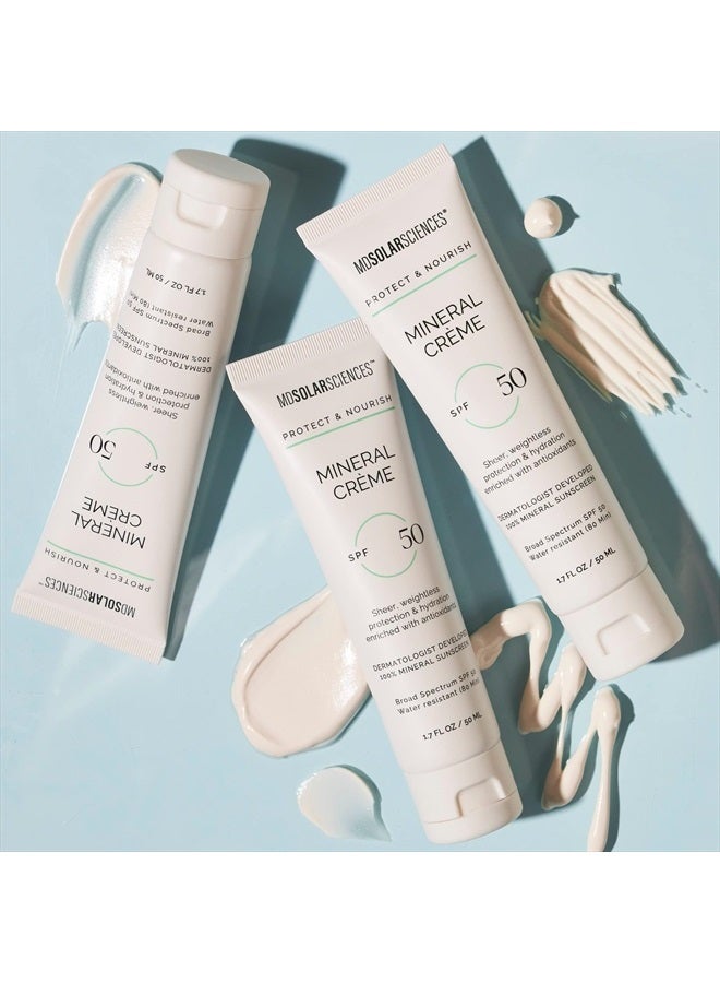 MDSolarSciences Mineral Crème Face and Body Sunscreen SPF 50, Mineral Sunscreen for Kids and Adults, Water-Resistant Up to 80 Minutes, Broad Spectrum UV Protection, 3.4 Fl Oz - Image 3