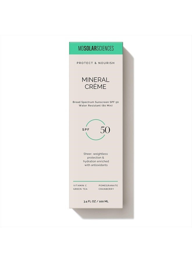 MDSolarSciences Mineral Crème Face and Body Sunscreen SPF 50, Mineral Sunscreen for Kids and Adults, Water-Resistant Up to 80 Minutes, Broad Spectrum UV Protection, 3.4 Fl Oz - Image 5
