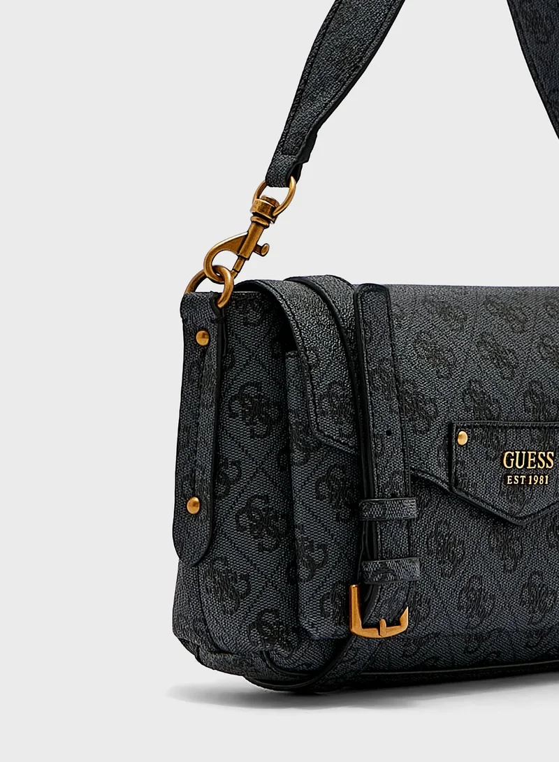 GUESS Eco Brenton Flap Over Shoulder Bag