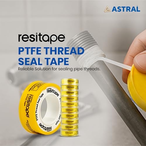 Resitape Astral PTFE Tape, White | 8 mtr x 12 mm | Pack of 10 |High Performance Teflon Tape | Thread Sealing | Extreme Temperature & Chemical Resistance | Corrosion Resistant - Image 3