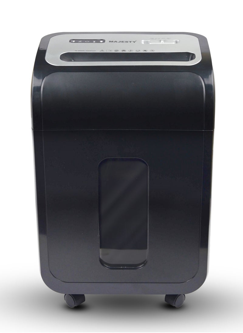 Majesty - Majesty Paper Shredder - An Effective Shredding Machine for Home and Office! This shredder allows you to shred 10 sheets at a time, with a 20-liter capacity for collecting waste. It utilizes cross-cut technology with a size of 4x38 mm to protect your sensitive documents, making it ideal for shredding paper, staples, and credit cards.  Designed to handle heavy-duty tasks, it provides you with reliable performance and ease of use. Choose Majesty to organize your office safely and effectively! - Image 1