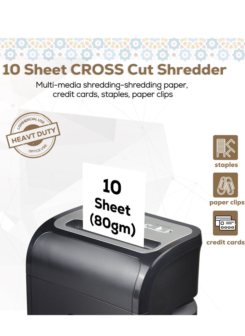 Majesty - Majesty Paper Shredder - An Effective Shredding Machine for Home and Office! This shredder allows you to shred 10 sheets at a time, with a 20-liter capacity for collecting waste. It utilizes cross-cut technology with a size of 4x38 mm to protect your sensitive documents, making it ideal for shredding paper, staples, and credit cards.  Designed to handle heavy-duty tasks, it provides you with reliable performance and ease of use. Choose Majesty to organize your office safely and effectively! - Image 1