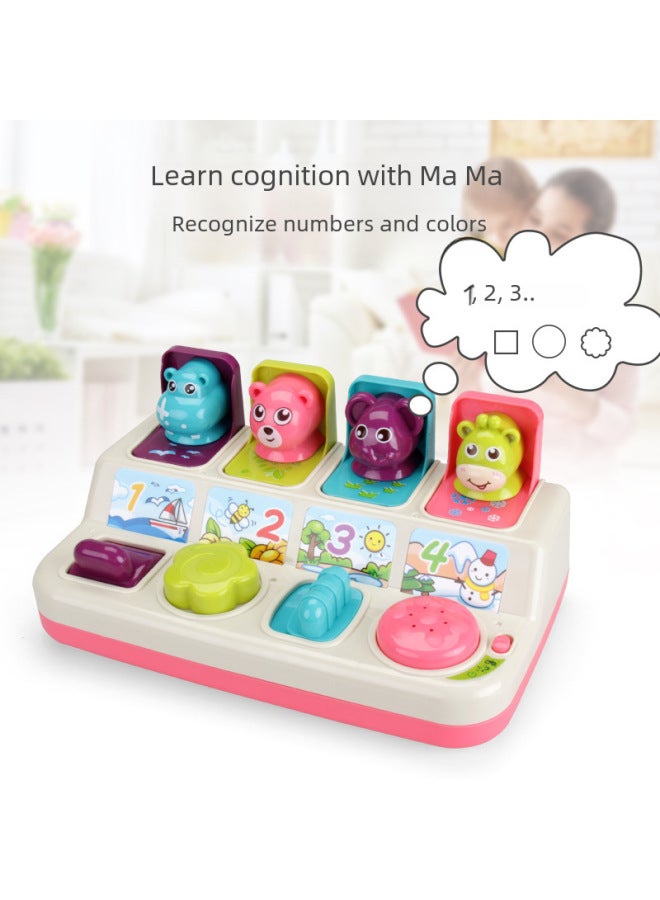 Children's Puzzle Early Education Peekaboo Pop-up Toy Switch Box Treasure Surprise Box Toys For Babies 1-3 Years Old-Color:Light Edition Aegean Grey - Image 3