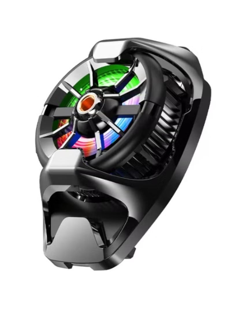 ELTRAZONE DL22 Mobile Phone Cooling Fan Cooler Radiator with RGB Lights | Black Edition | Adjustable Semiconductor Heatsink with USB Power | Noiseless Back Clip Phone Cooler for All Smartphones | Portable Radiator for Gaming, Streaming & Recording - Image 2