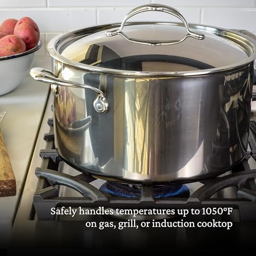 Hestan - NanoBond Collection - Titanium Stainless Steel 8-Quart Stock Pot with Lid - Toxin, PFAS, & Chemical Free Clean Cookware, Induction Cooktop Compatible - Image 5