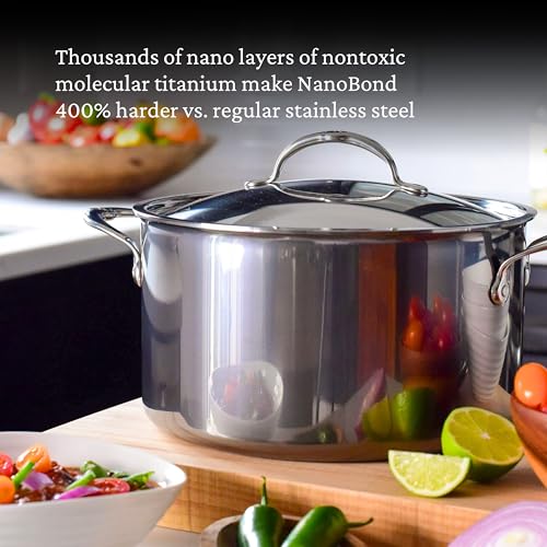 Hestan - NanoBond Collection - Titanium Stainless Steel 8-Quart Stock Pot with Lid - Toxin, PFAS, & Chemical Free Clean Cookware, Induction Cooktop Compatible - Image 4
