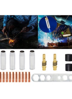 Excefore Welding Contact Tips Kit for MB15 Welding Torch, Includes 0.8mm M6 Tips, Holder, Diffuser, Shield Cup, and Nozzle Kit, Complete Accessories Set for 15AK MIG Welding Torch  - Image 5