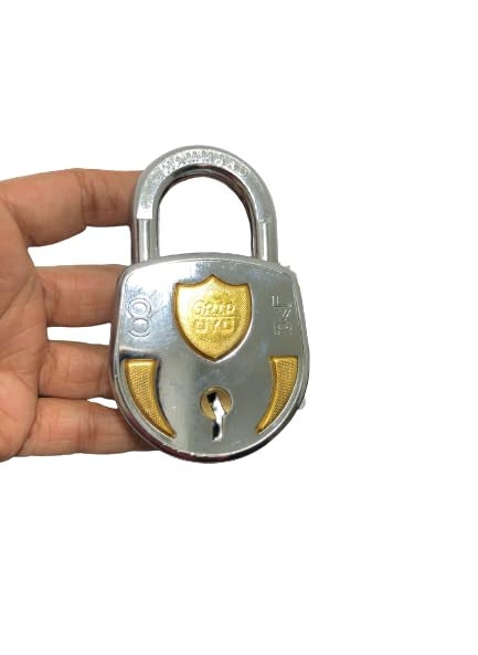 ARSALAN ARSALAN Shoppe Heavy Padlocks Silver Gold Colour with 3 Keys for Security 72 mm 3  - Image 3