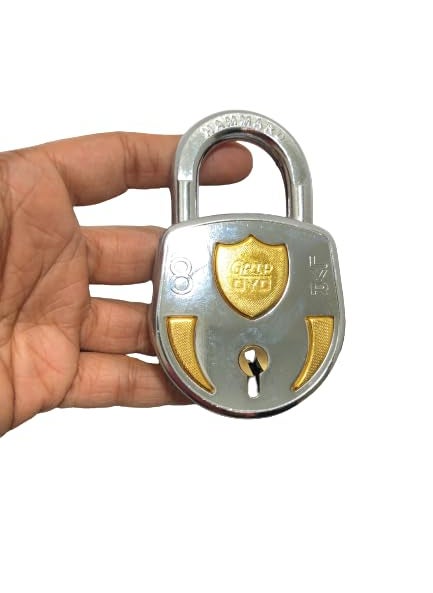 ARSALAN ARSALAN Shoppe Heavy Padlocks Silver Gold Colour with 3 Keys for Security 72 mm 3  - Image 2