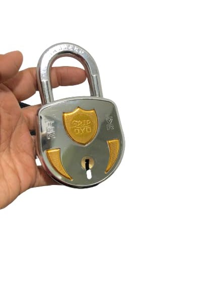 ARSALAN ARSALAN Shoppe Heavy Padlocks Silver Gold Colour with 3 Keys for Security 72 mm 3  - Image 5