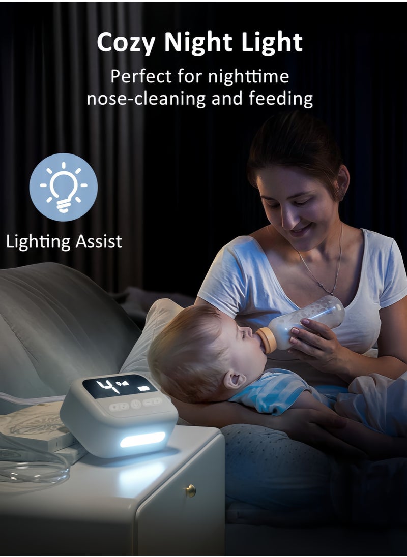 LAYRA Baby Nasal Aspirator Electric Hospital Grade Nose Suction with 9 Levels Food-Grade Silicone Tips Night Light and Nursery Rhyme Soothing Function  - Image 3