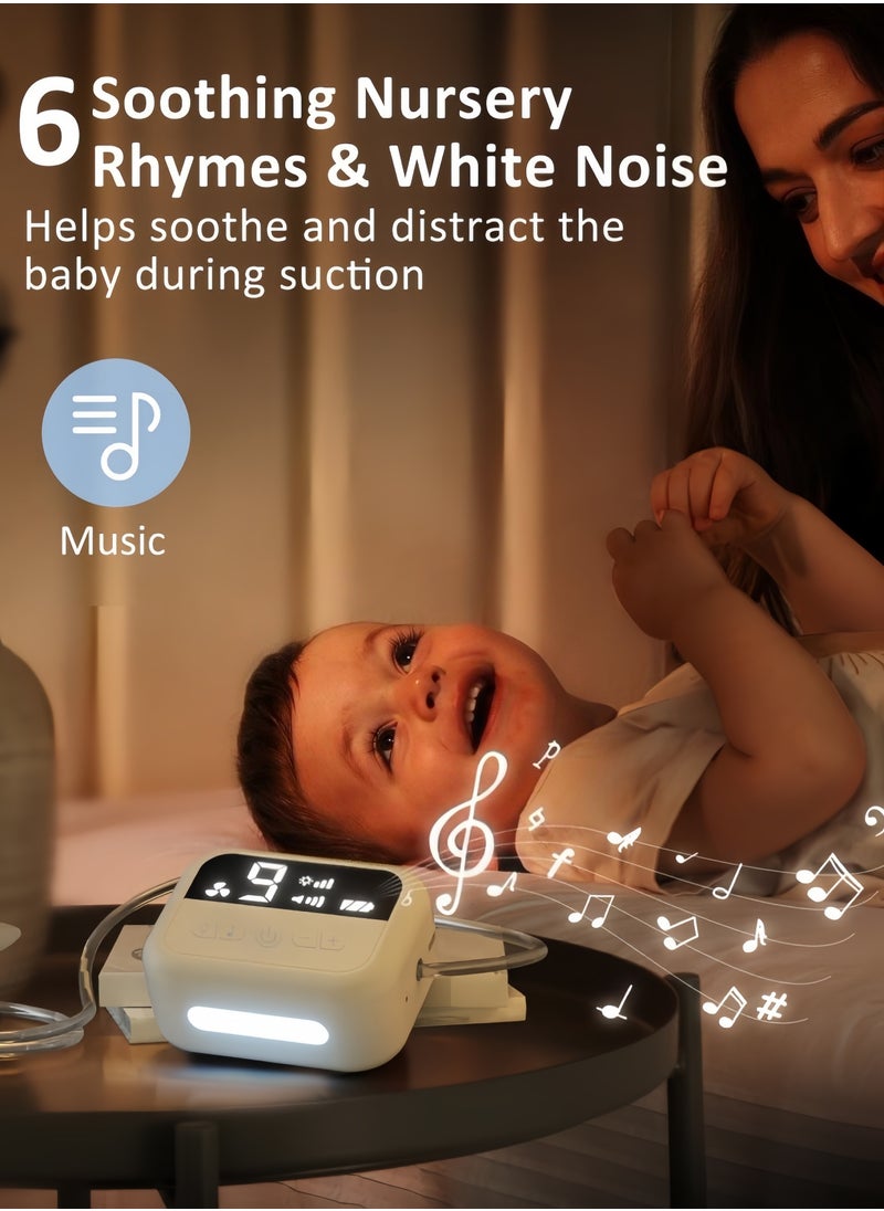 LAYRA Baby Nasal Aspirator Electric Hospital Grade Nose Suction with 9 Levels Food-Grade Silicone Tips Night Light and Nursery Rhyme Soothing Function  - Image 4