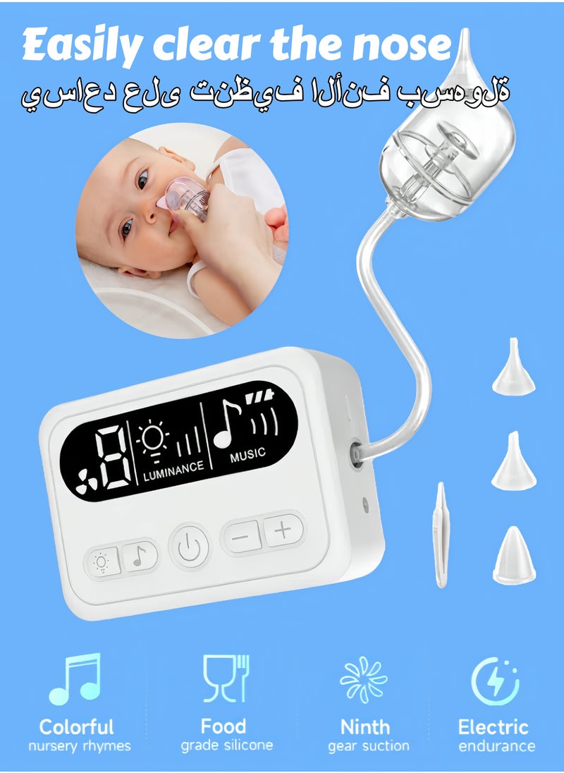 LAYRA Baby Nasal Aspirator Electric Hospital Grade Nose Suction with 9 Levels Food-Grade Silicone Tips Night Light and Nursery Rhyme Soothing Function  - Image 1