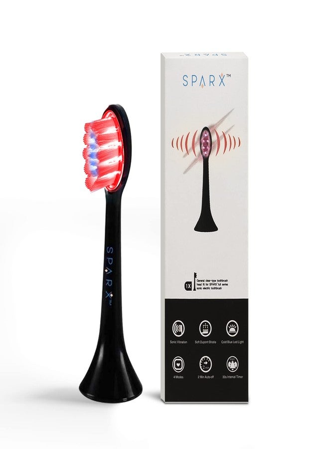 Sparx Toothbrush Replacement Heads, Brush Heads with Red Light Therapy for Gum Care, Replacement Brush Heads, Black, 1 Pack - Image 1
