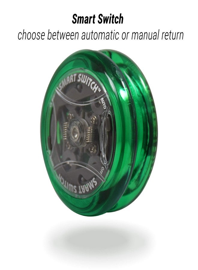 Yomega Power Brain XP yoyo - Professional yoyo with a Smart Switch which enables Players to Choose Between Auto-Return and Manual Styles of Play. + Extra 2 Strings & 3 Month Warranty (Green) - Image 2