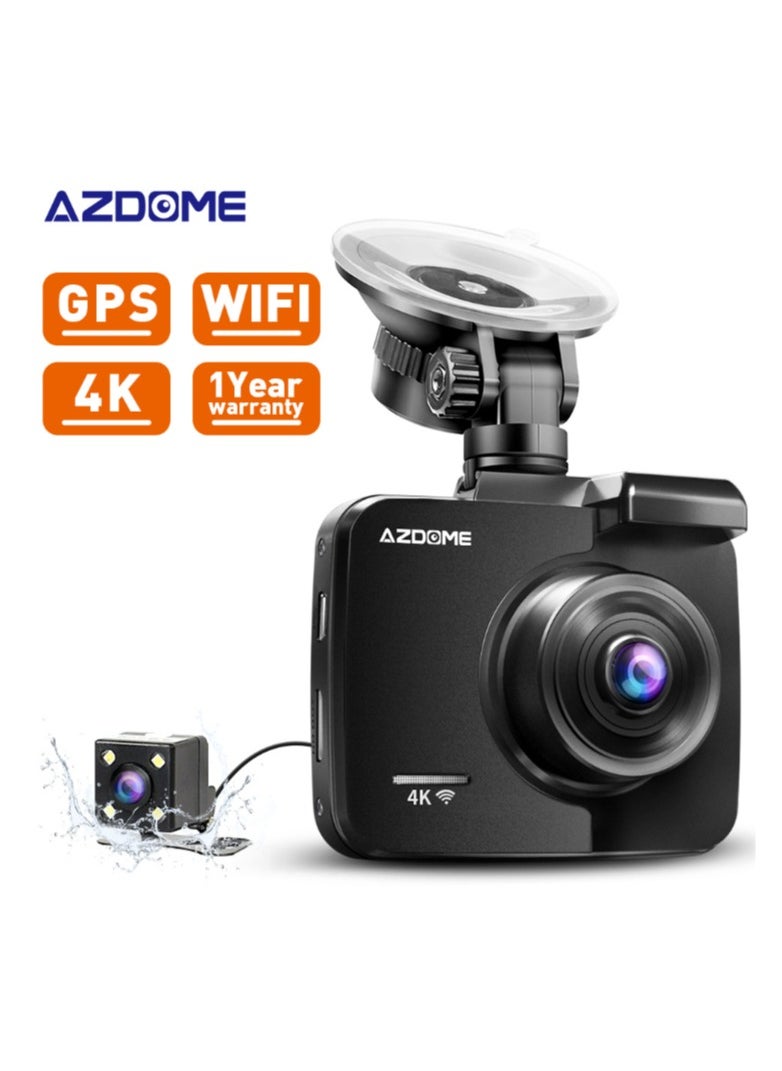 AZDOME 4K driving recorder dual lens GS63H HD night vision GPS driving track WIFI  - Image 2