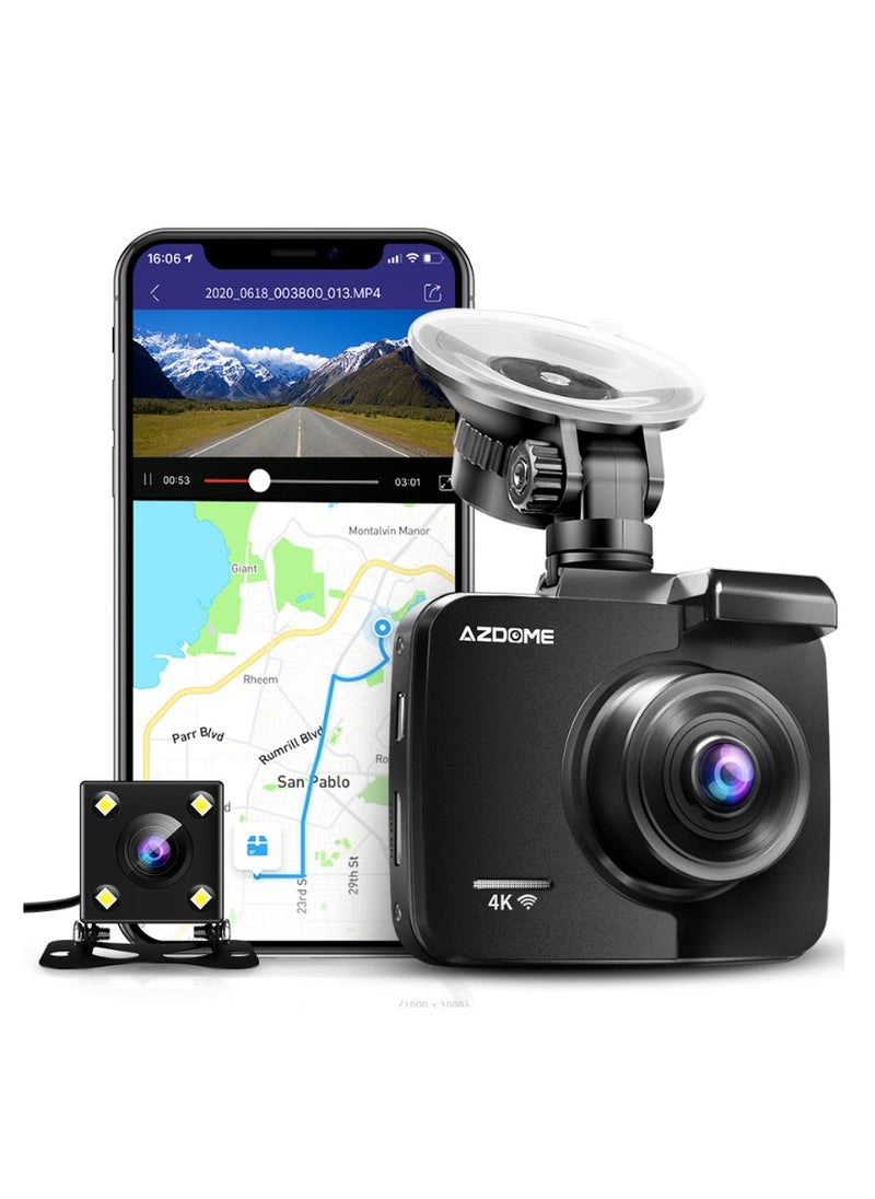 AZDOME 4K driving recorder dual lens GS63H HD night vision GPS driving track WIFI  - Image 4