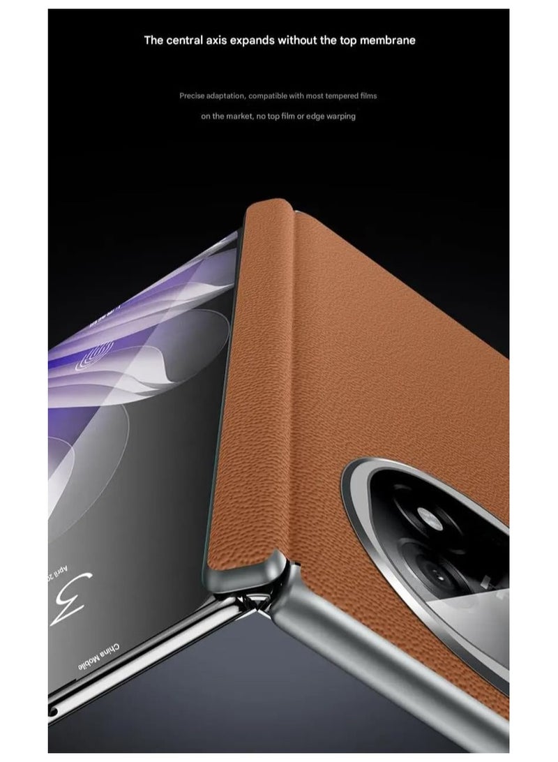 general Leather Case for OPPO Find N5 Case, Selected Genuine Leather Protective Cases with Magnetic Attraction, Anti-Shock and Anti-Drop Hinges Full Wrap Case - Image 3
