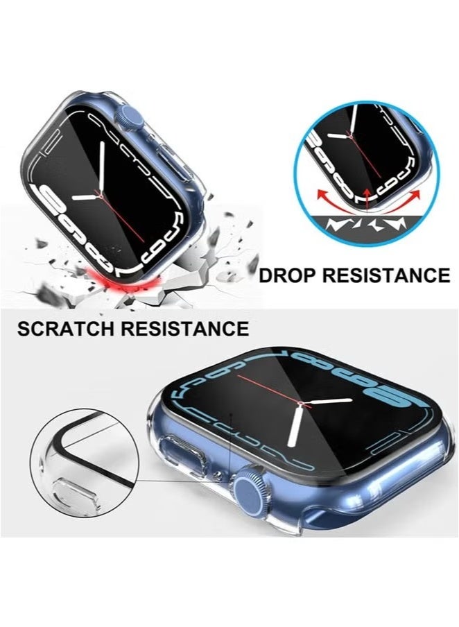 Apple Watch Series 9 8 7 45mm case with Tempered Film Screen Protector, Full Protective Hard PC Bumper Touch Sensitive HD Screen Cover(45mm,Black)  - Image 4
