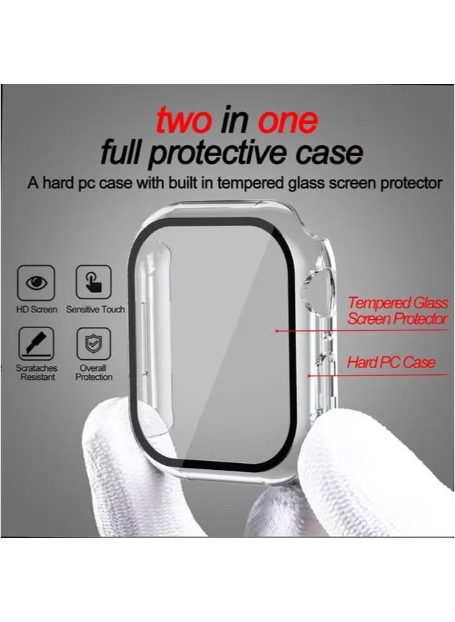 Apple Watch Series 9 8 7 45mm case with Tempered Film Screen Protector, Full Protective Hard PC Bumper Touch Sensitive HD Screen Cover(45mm,Black)  - Image 2