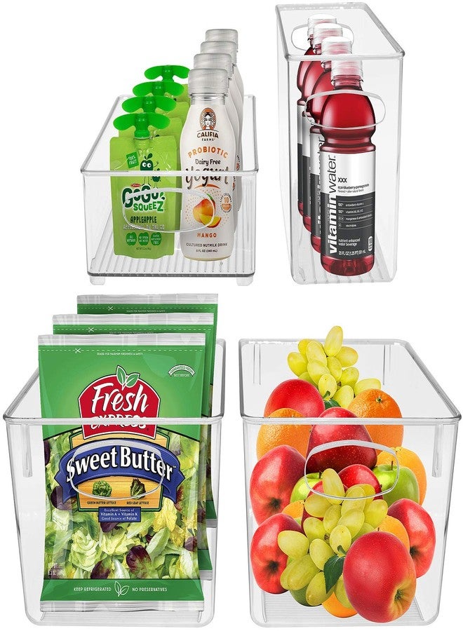 Sorbus Plastic Storage Bins Stackable Clear Pantry Organizer Box Bin for Organizing Kitchen Fridge, Food, Snack Pantry, Fruit, Vegetables, Bathroom, Wide & Narrow Deep Container Set - Image 1