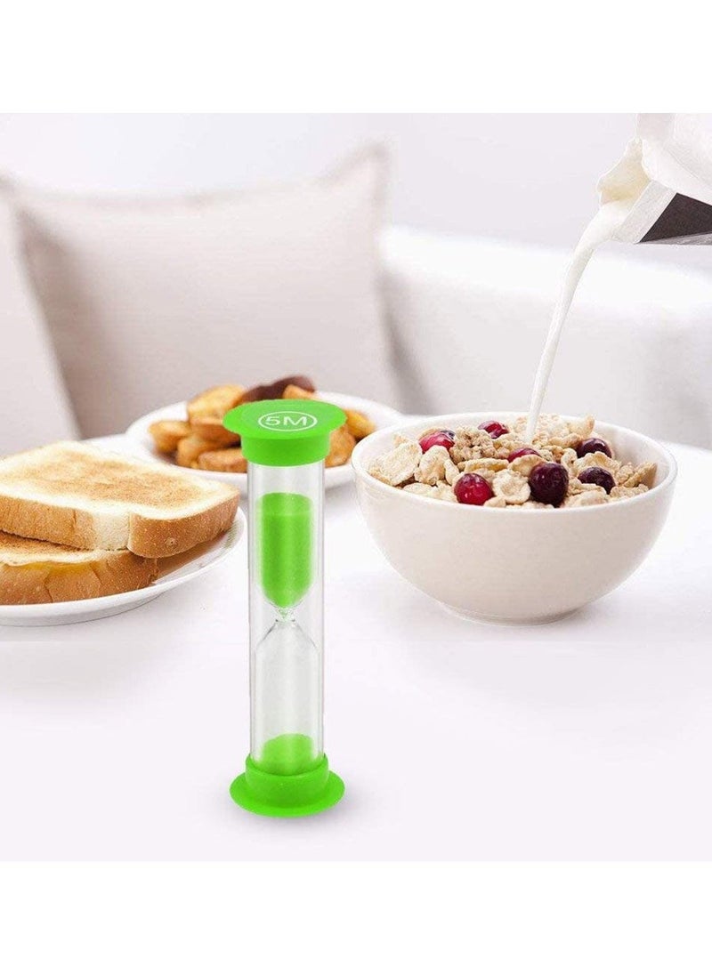 6 Pieces Sand Timer Toy Sandglass Hourglass Timers 30sec 1min 2mins 3mins 5mins 10mins for Children Brushing Teeth School Day Care Office Timed Activities - Image 3