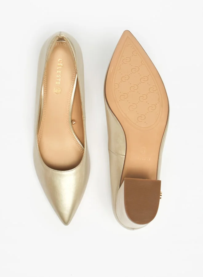 سيليست Women's Solid Slip-On Shoes with Block Heels